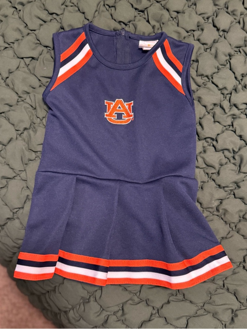 Little King Auburn Tigers Girls Pleated Navy & Orange Cheer Dress